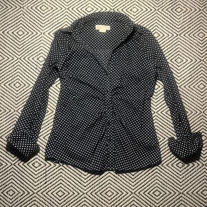 Vintage Y2K Black/White Polka-Dot Office Siren Top Michael Kors 8